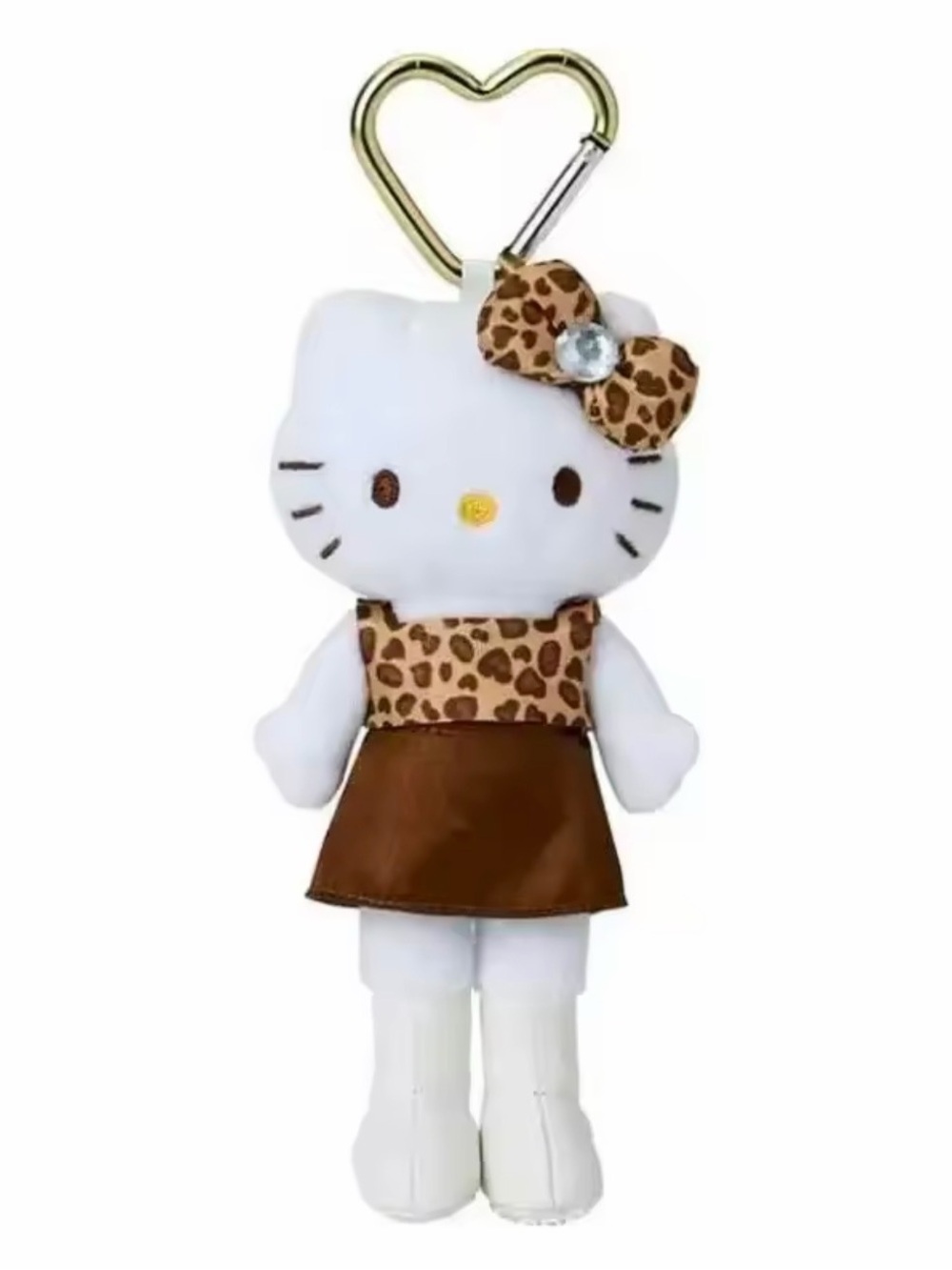 Hello Kitty Long Legs Keychain Plush with Leopard Print Dress y2k Kawaii